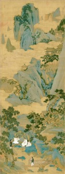 Qiu Ying Painting - hermits in mountains old China ink